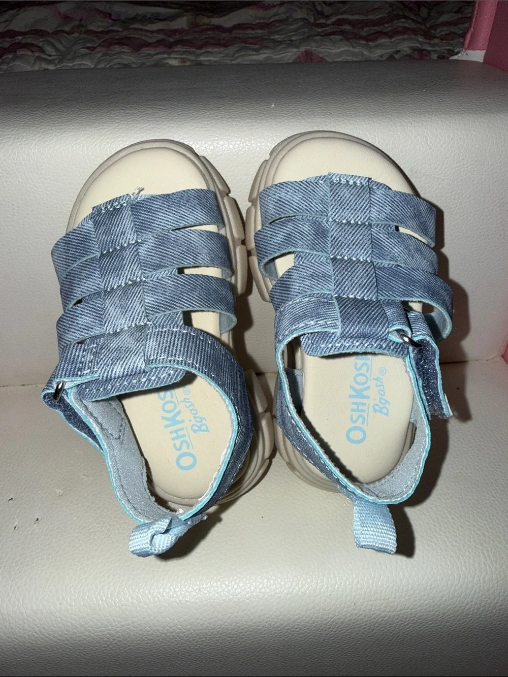 OshKosh B'gosh Light Blue Denim-Style Closed-Toe Fisherman Sandals